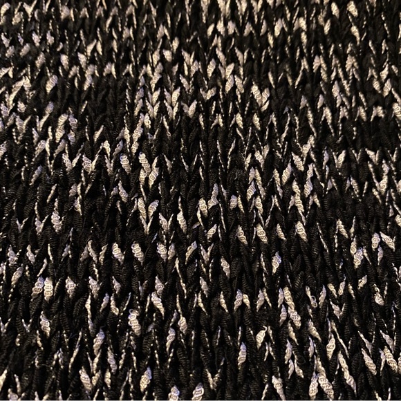 Sleeveless Mock Turtleneck Black White Speckled Knit Sweater Size Large - Picture 4 of 10